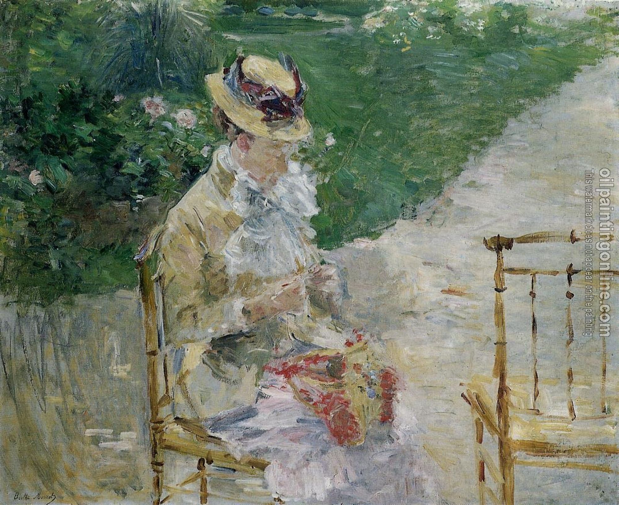 Morisot, Berthe - Young Woman Sewing in the Garden